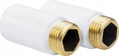 Immagine prodotto di Raccordo Di Prolunga In Ottone 1/2" L 10 Mm 1 Cm Bianco Set Completo Con 2 Pezzi