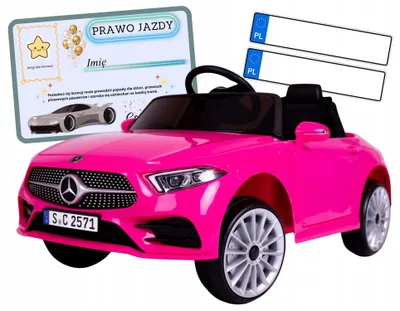 Zdjęcie produktu dla Auto akumulator pilot skóra EVA samochód dzieci MERCEDES CLS350 różowy