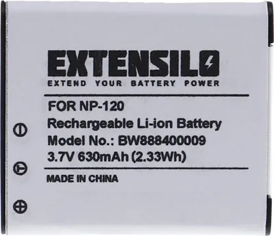 Produktbild von EXTENSILO Akku Ersatz für Casio NP-120DBA, NP-120 für Kamera (630 mAh, 3,7 V, Li-Ion)
