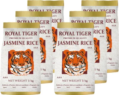 Produktbild von Royal Tiger Jasminreis Duftreis 6x 1kg Langkornreis aus Kambodscha