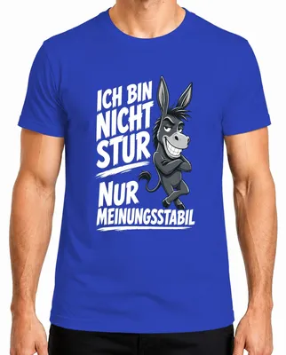Produktbild von Ich bin nicht stur nur meinungsstabil Esel Statement Sarkasmus Herren T-Shirt, Blau, XL