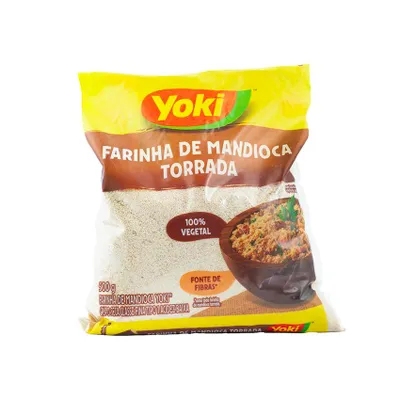 A bag of Yoki Farinha de Mandioca Torrada.
