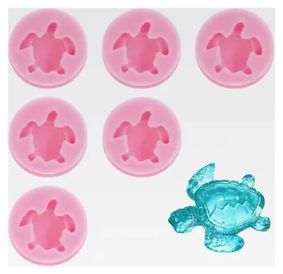 Produktbild von 6 Stück 3D Schildkröte Silikonform für Süßigkeiten und Dekoration