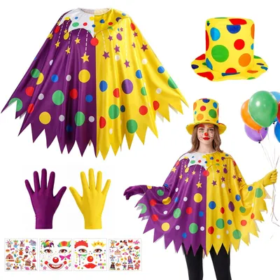Productafbeelding van 5-delig Clownkostuum voor Volwassenen met Accessoires