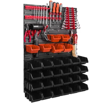 Immagine prodotto di Sistema di stoccaggio Scaffale a parete 576 x 780 mm Parete attrezzi 26 pz. scatole impilabili in plastica