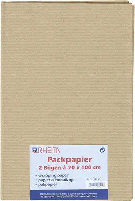 Produktbild von Rheita Packpapier braun, 2 Bögen a 70 x 100 cm, gefaltet 35 x 25 cm,