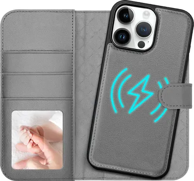 Immagine prodotto di custodia magnetica 2in1 per iPhone 14 Pro Max protezione RFID, custodia magnetica staccabile, compatibile con MagSafe, custodia antiurto con finestra fotografica
