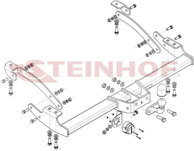 Produktbild von STEINHOF R-141 Anhängerkupplung 2500kg Max für OPEL Vivaro B Kastenwagen (X82) für RENAULT Twingo III Schrägheck (BCM) für FIAT TALENTO Kasten (296)