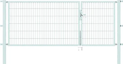 Produktbild von Alberts Doppeltor Flexo mit Zubehör, zum Einbetonieren, feuerverzinkt, Breite 300 cm (100 cm + 200 cm), Höhe 120 cm