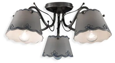 Zdjęcie produktu dla Klasyczna lampa sufitowa Ravenna metalowa czarna ceramiczna biała srebrna 3 światła E14