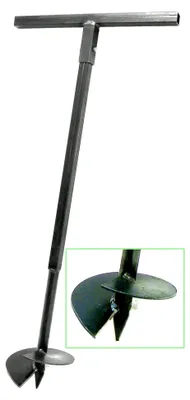 Produktbild von 200 mm Erdbohrer Handerdbohrer Pflanzbohrer Pfahlbohrer Lochspaten Erdlochausheber Pfostenbohrer