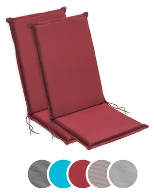 Image de Coussin pour chaise de jardin avec dossier haut, couleur rouge