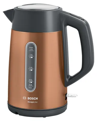 Produktbild von Bosch TWK4P439, 1,7 l, 2400 W, Schwarz, Gold, Edelstahl, Wasserstandsanzeige, Überhitzungsschutz