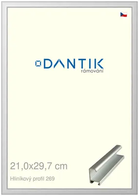 Obrázek produktu pro DANTIK rámeček 21x29,7 | ALU profil 7269 Stříbrná matná (Sklo Čiré)