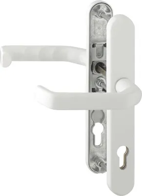 Produktbild von Famanu Türgarnitur mit PZ 92mm - Sicherheit - weiß - Druckknopf