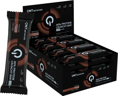 Produktbild von QNT 40% Protein Crunchy Bar- 12x 65 g Riegel Chocolate Flavour