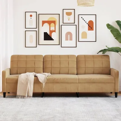 Produktbild von "2026 Promotion" 3-Sitzer-Sofa - Polstersofa - Braun 210 cm Samt - Klassische Sofas CC23249