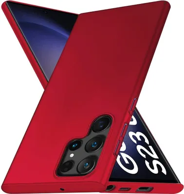 Produktbild von Galaxy S23 Ultra Hülle, Ultra Dünn Hart PC Matt Handyhülle Schutzhülle für Samsung Galaxy S23 Ultra Rot