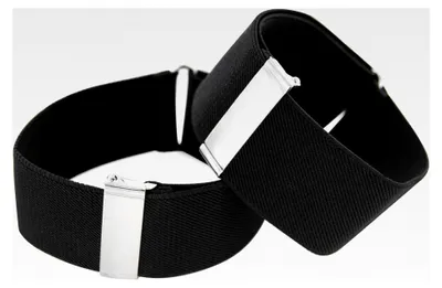 Produktbild von 1 Paar Herren Hemd Ärmelhalter 35 mm breit - Hülsenhalter - Ärmelband - elastisch und größenverstellbar Uni (Schwarz)