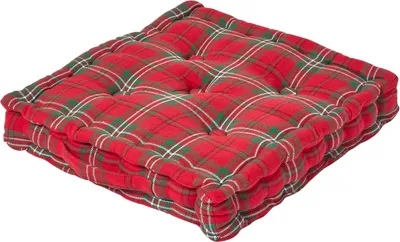 Obrázek produktu pro HOMESCAPES Sedací polštář Edward Tartan 50 x 50 x 10 cm
