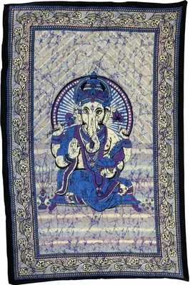 Produktbild von Tagesdecke - Wandtuch - Ganesha - blau - 135x210cm