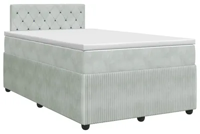 Obrázok produktu pre vidaXL Box spring posteľ s matracom svetlosivá 120 x 190 cm zamat