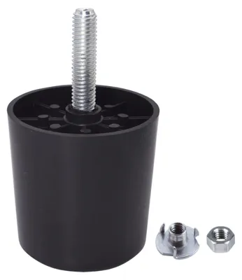 Produktbild von SKIR'CO Möbelbeine aus Kunststoff, Höhe 50 mm, rund, Ø 50 mm, Möbelfüße mit M8-Schrauben, Sofabeine, Muttern, 8 Stück, Schwarz, 8 Stück