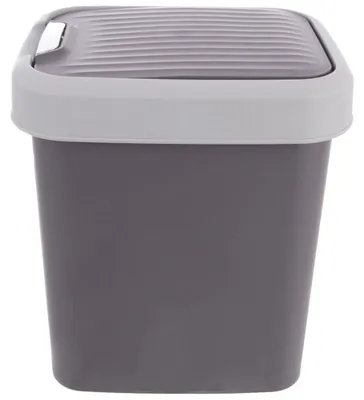 Immagine prodotto di Pattumiera in plastica grigia da 12 litri con coperchio basculante