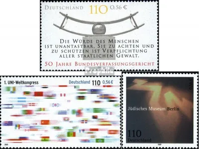 Produktbild von Briefmarken BRD (BR.Deutschland) 2001 Mi 2214,2215,2216 (kompl.Ausg.) gestempelt Bundesverfassungsgericht