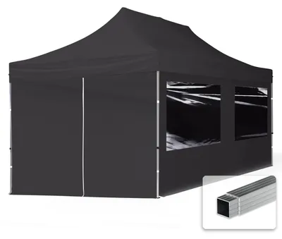 Produktbild von TOOLPORT 3x6m Aluminium Faltpavillon, inkl. 4 Seitenteile, schwarz