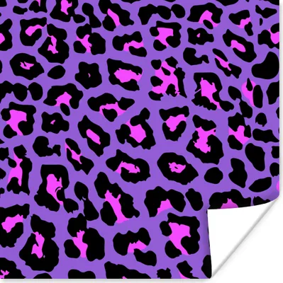 Produktbild von MuchoWow® Poster Pantherdruck - Lila - Rosa - Neon 75x75 cm - Wand Dekoration