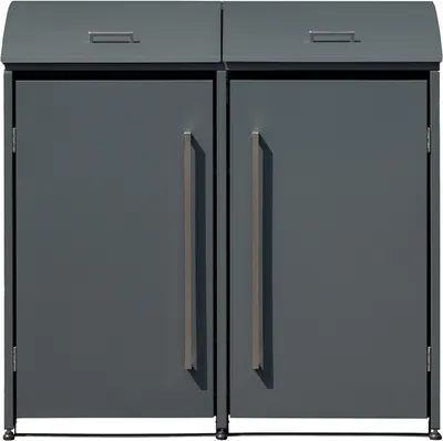 Produktbild von Westmann Metall Mülltonnenbox Moderna 2 2x240 L Anthrazit 83x139x135 cm