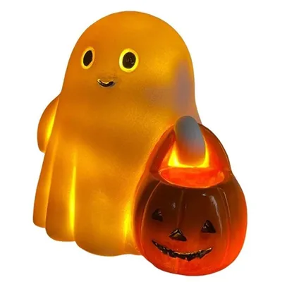 Produktbild von Nachtlicht,3D-Halloween-Geister-Nachtlicht aus Kunstharz, Halloween-Dekoration, lustige Geisterstatue Innenbereich, Schlafzimmer, Wohnzimmer