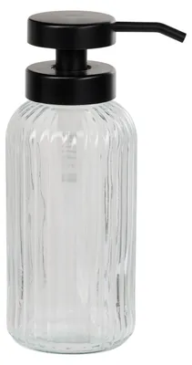 Produktbild von 5Five Seifenspender - Glas - transparent - D7,5 x 19 cm - 500 ml - Seifenspender - Rippenmotiv