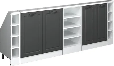 Produktbild von Dachschrägenschrank-Set Vicco Rion Anthrazit Landhaus 5er Set, Model 56053