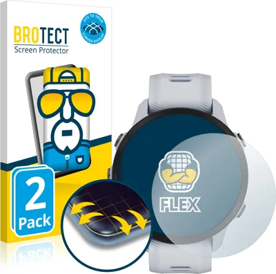 Produktbild von 2x BROTECT Fullscreen Schutzfolie für Garmin Forerunner 955 Displayschutz Folie Fullcover Klar Transparent