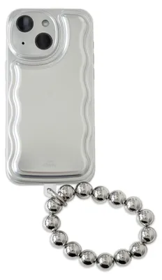 Produktbild von Wavy Hülle Silver met Silvery beads (easy cord)  - Kompatibel mit iPhone 14