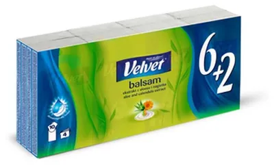 Immagine prodotto di Fazzoletti igienici Velvet Balsam 6 + 2 x 10 pezzi