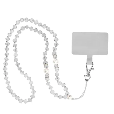 Produktbild von Avizar, Universelle verstellbare Perlen Handykette für Hüllen und Etuis, 74cm, Weiß