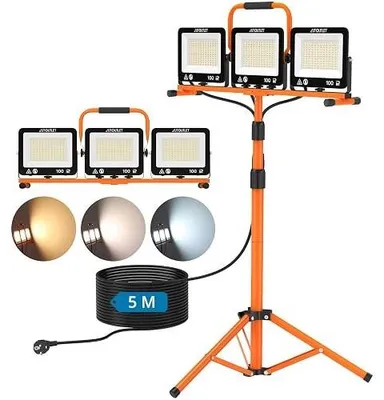 Zdjęcie produktu dla Reflektor budowlany LED 300W ze statywem 27000LM do pracy