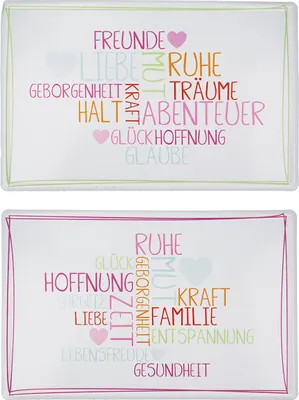 Produktbild von Gilde Schild, rechteckig, "Schlagworte", Spruch, Metall, mehrfarbig, B. 30 cm, H. 19 cm 68292 4063387682920 2 Stück (2-fach sortiert)