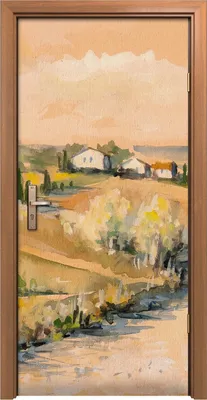 Produktbild von Türposter 90x200 cm Türaufkleber Türtapete Türfolie Klebefolie Toskanische Landschaft Aquarelle