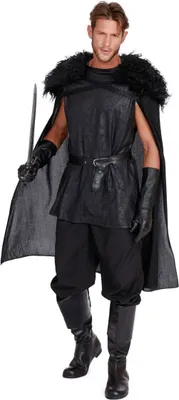Mittelalter Kostüm King of Thrones für Herren Gr. M-XXL schwarz Film Nachtwache SALE Fasching Paarkostüm Karneval Mottoparty
