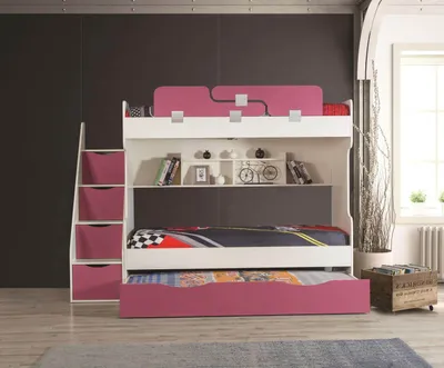 Produktbild von Etagenbett HOYKA in Pink Hochbett Kinderbett