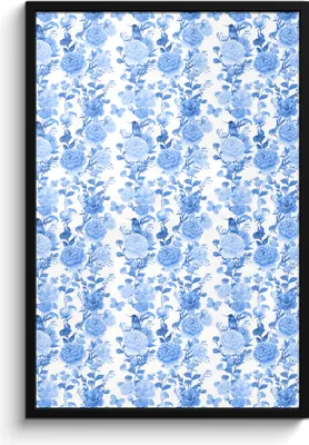 Produktbild von MuchoWow® MuchoWow® Gerahmtes Poster Blumen - Rosen - Blau 60x90 cm - Poster mit zchwarzem Bilderrahmen - Kunst
