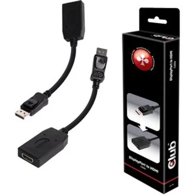 Produktbild von CLUB3D DisplayPort™ to HDMI™ Passive Adapter, 0,13 m, Displayport, HDMI, Männlich, Weiblich, 1920 x 1200 Pixel