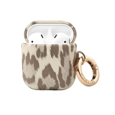 Image de Étui Selencia Sabi à imprimé léopard pour les Apple AirPods 1 / 2 - Soft Ivory