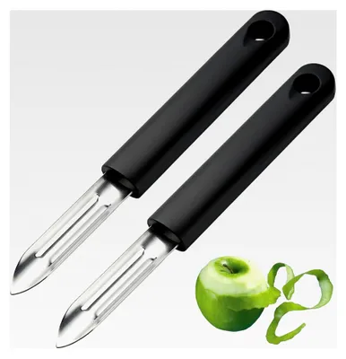 Produktbild von 2 Stück Edelstahl-Schäler für Gemüse und Kartoffeln mit ergonomischem Griff