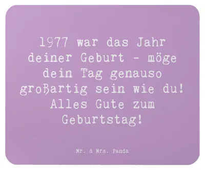 Produktbild von Mr. & Mrs. Panda Mauspad Spruch 1977 Geburtstag - Lavendeltraum - Geschenk, laptop mousepad, feiern, Geburtsjahr, Happy Birthday, pc, Alter, Jahr deiner Geburt, computer