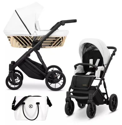 Image de Poussette Kunert IVENTO Glam 2 en 1 en , blanche avec châssis noir